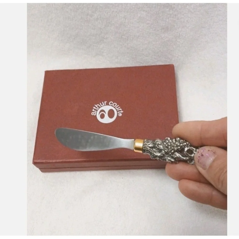 Set of 4 Vintage Arthur Court Tuscan Grapes Cheese Spreader Butter Knife Italian